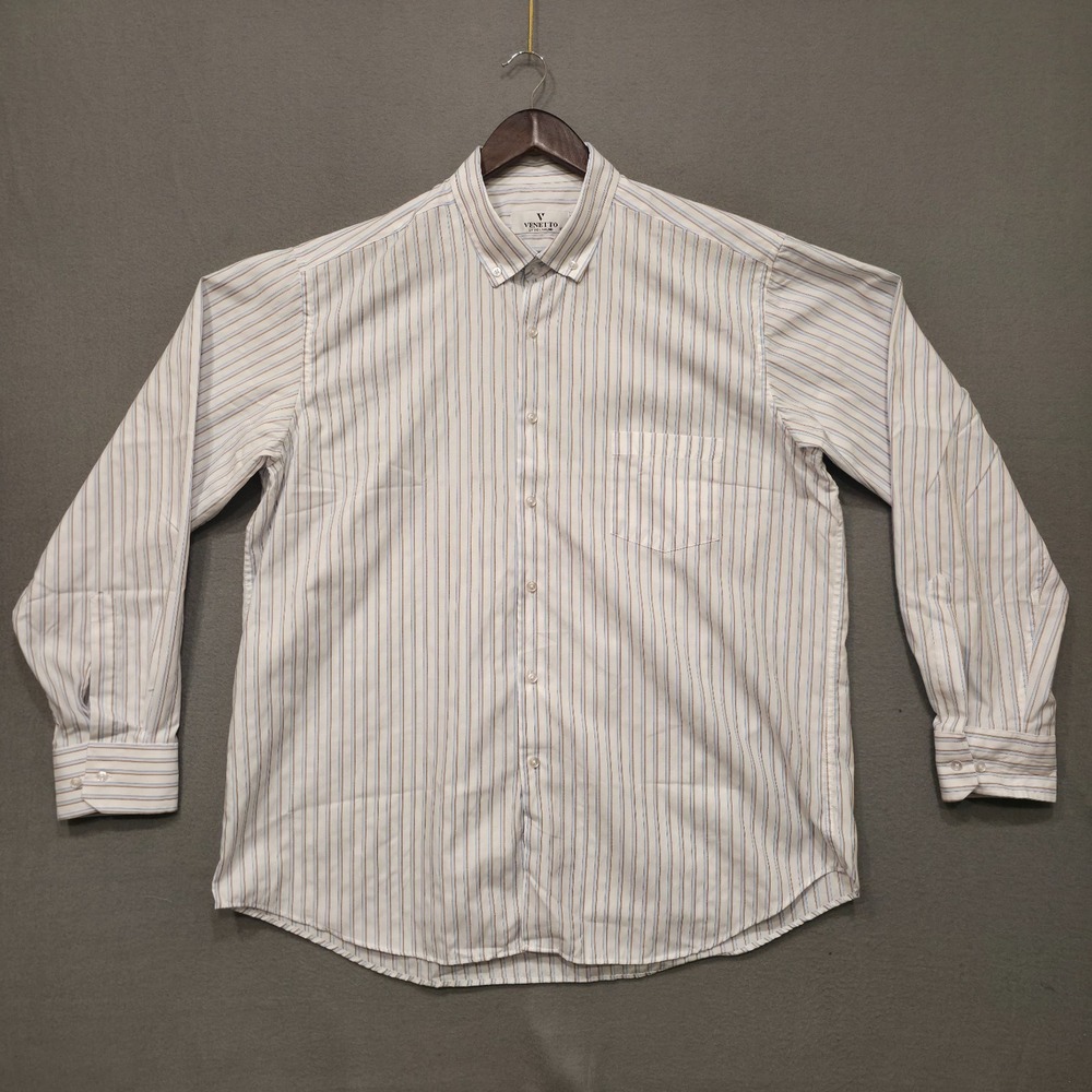 Venetto by Tid Lamond Men's Long Sleeve Button Up Striped Shirt Size XXL